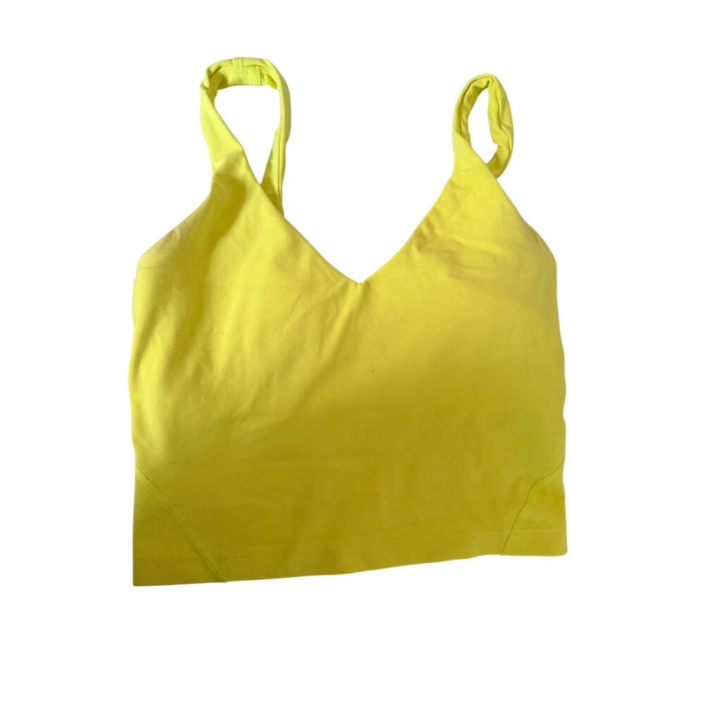 Lululemon Tank Top Size 2 Neon Yellow Seamless Athletic Yoga Top